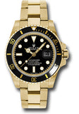 Rolex Yellow Gold Submariner Date Watch - Black Dial - 116618 bk