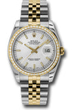 Rolex Steel and Yellow Gold Rolesor Datejust 36 Watch - 52 Brilliant-Cut Diamond Bezel - Silver Index Dial - Jubilee Bracelet - 116243 sij