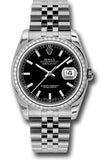 Rolex Steel and White Gold Datejust 36 Watch - 52 Diamond Bezel - Black Index Dial - Jubilee Bracelet - 116244 bkij