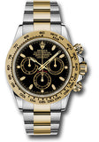 Rolex Yellow Rolesor Cosmograph Daytona 40 Watch - Black Index Dial - 116503 bki