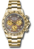 Rolex Yellow Gold Cosmograph Daytona 40 Watch - Dark Mother-Of-Pearl And Gold Crystal Diamond Dial - 116508 dkmd