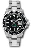 Rolex Steel GMT-Master II 40 Watch - Black Bezel - Black Dial - Oyster Bracelet - 116710LN
