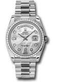 Rolex Platinum Day-Date 36 Watch -  Bezel - Mother-Of-Pearl Diamond Dial - President Bracelet - 118346 mdp