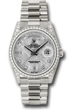 Rolex White Gold Day-Date 36 Watch -  Bezel - Meteorite Diamond Dial - President Bracelet - 118389 mtdp