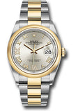 Rolex Steel and Yellow Gold Rolesor Datejust 36 Watch - Domed Bezel - Silver Roman Dial - Oyster Bracelet - 126203 sdr69o