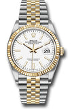 Rolex Steel and Yellow Gold Rolesor Datejust 36 Watch - Fluted Bezel - White Index Dial - Jubilee Bracelet - 126233 wij