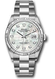 Rolex Steel Datejust 36 Watch - Fluted Bezel - Mother-of-Pearl Diamond Dial - Oyster Bracelet - 2019 Release - 126234 mdo