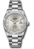 Rolex Steel Datejust 36 Watch - Fluted Bezel - Silver Diamond Roman VI and IX Dial - Oyster Bracelet - 2019 Release - 126234 sdr69o