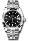 Rolex Steel Datejust 41 Watch - Smooth Bezel - Black Index Dial - Jubilee Bracelet - 126300 bkij