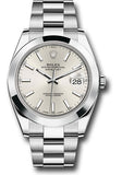 Rolex Steel Datejust 41 Watch - Smooth Bezel - Silver Index Dial - Oyster Bracelet - 126300 sio