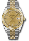 Rolex Steel and Yellow Gold Rolesor Datejust 41 Watch - Smooth Bezel - Champagne Diamond Dial - Jubilee Bracelet - 126303 chdj