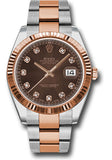 Rolex Steel and Everose Rolesor Datejust 41 Watch - Fluted Bezel - Chocolate Diamond Dial - Oyster Bracelet - 126331 chodo