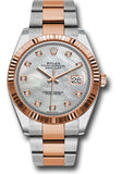 Rolex Steel and Everose Rolesor Datejust 41 Watch - Fluted Bezel - Mother-Of-Pearl Diamond Dial - Oyster Bracelet - 126331 mdo