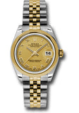 Rolex Steel and Yellow Gold Datejust 31 Watch - Domed Bezel - Champagne Roman Dial - Jubilee Bracelet - 178243 chrj