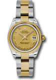Rolex Steel and Yellow Gold Datejust 31 Watch - Domed Bezel - Champagne Roman Dial - Oyster Bracelet - 178243 chro