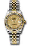 Rolex Steel and Yellow Gold Datejust 31 Watch - Fluted Bezel - Champagne Index Dial - Jubilee Bracelet - 178273 chij