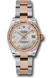 Rolex Steel and Everose Gold Datejust 31 Watch - 24 Diamond Bezel - White Mother-Of-Pearl Diamond Dial - Oyster Bracelet - 178341 mdo