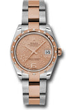 Rolex Steel and Everose Gold Datejust 31 Watch - 24 Diamond Bezel - Pink Champagne Floral Motif Dial - Oyster Bracelet - 178341 pchfo