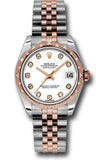 Rolex Steel and Everose Gold Datejust 31 Watch - 24 Diamond Bezel - White Diamond Dial - Jubilee Bracelet - 178341 wdj