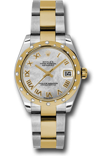 Rolex Steel and Yellow Gold Datejust 31 Watch - 24 Diamond Bezel - Mother-Of-Pearl Roman Dial - Oyster Bracelet - 178343 mro