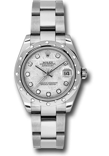 Rolex Steel and White Gold Datejust 31 Watch - 24 Diamond Bezel - Meteorite Diamond Dial - Oyster Bracelet - 178344 mtdo