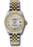 Rolex Steel and Yellow Gold Datejust 31 Watch - 46 Diamond Bezel - Mother-Of-Pearl Roman Dial - Jubilee Bracelet - 178383 mrj