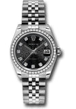 Rolex Steel and White Gold Datejust 31 Watch - 46 Diamond Bezel - Black Jubilee Diamond Dial - Jubilee Bracelet - 178384 bkjdj