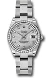 Rolex Steel and White Gold Datejust 31 Watch - 46 Diamond Bezel - Mother-Of-Pearl Diamond Dial - Oyster Bracelet - 178384 mdo