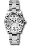 Rolex Steel and White Gold Datejust 31 Watch - 46 Diamond Bezel - Silver Jubilee Diamond Dial - Oyster Bracelet - 178384 sjdo