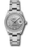 Rolex Steel and White Gold Datejust 31 Watch - 46 Diamond Bezel - White Goldust Mother-Of-Pearl Arabic Dial - Oyster Bracelet - 178384 wgdmdao