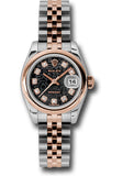 Rolex Steel and Everose Gold Rolesor Lady Datejust 26 Watch - Domed Bezel - Black Jubilee Diamond Dial - Jubilee Bracelet - 179161 bkjdj