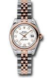 Rolex Steel and Everose Gold Rolesor Lady Datejust 26 Watch - Domed Bezel - White Diamond Dial - Jubilee Bracelet - 179161 wdj