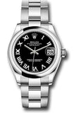 Rolex Steel and White Gold Datejust 31 Watch - Domed Bezel - Black Roman Dial - Oyster Bracelet - 2020 Release - 278240 bkro