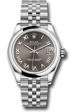 Rolex Steel and White Gold Datejust 31 Watch - Domed Bezel - Dark Grey Roman Dial - Jubilee Bracelet - 2020 Release - 278240 dkgrj