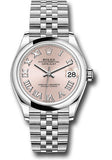 Rolex Steel and White Gold Datejust 31 Watch - Domed Bezel - Pink Roman Dial - Jubilee Bracelet - 2020 Release - 278240 prj