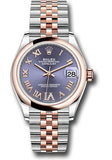 Rolex Steel and Everose Gold Datejust 31 Watch - Domed Bezel - Chocolate Diamond Roman VI Dial - Jubilee Bracelet - 278241 aubdr6j