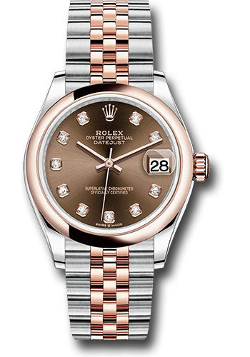 Rolex Steel and Everose Gold Datejust 31 Watch - Domed Bezel - White Roman Dial - Jubilee Bracelet - 278241 chodj