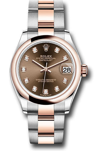 Rolex Steel and Everose Gold Datejust 31 Watch - Domed Bezel - White Roman Dial - Oyster Bracelet - 278241 chodo