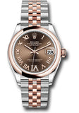 Rolex Steel and Everose Gold Datejust 31 Watch - Domed Bezel - Dark Rhodium Diamond Roman VI Dial - Jubilee Bracelet - 278241 chodr6j