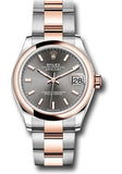 Rolex Steel and Everose Gold Datejust 31 Watch - Domed Bezel - Dark Rhodium Index Dial - Oyster Bracelet - 278241 dkrhio