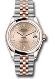Rolex Steel and Everose Gold Datejust 31 Watch - Domed Bezel - Dark Rhodium Index Dial - Jubilee Bracelet - 278241 rorj