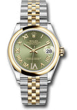 Rolex Steel and Yellow Gold Datejust 31 Watch - Domed Bezel - Olive Green Diamond Roman Six Dial - Jubilee Bracelet - 278243 ogdr6j