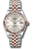 Rolex Steel and Everose Gold Datejust 31 Watch - Fluted Bezel - Rose Diamond Dial - Jubilee Bracelet - 278271 sdj