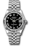 Rolex Steel and White Gold Datejust 31 Watch - Fluted Bezel - Black Roman Dial - Jubilee Bracelet - 278274 bkrj