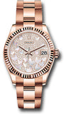 Rolex Everose Gold Datejust 31 Watch - Fluted Bezel - Diamond Paved Butterfly Dial - Oyster Bracelet - 278275 pmopbo