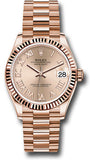 Rolex Everose Gold Datejust 31 Watch - Fluted Bezel - Rose Roman Dial - President Bracelet - 278275 rsrp
