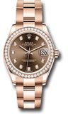 Rolex Everose Gold Datejust 31 Watch - Diamond Bezel - Chocolate Diamond Dial - Oyster Bracelet - 278285RBR chodo
