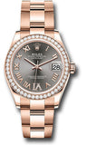 Rolex Everose Gold Datejust 31 Watch - Diamond Bezel - Rhodium Diamond Six Dial - Oyster Bracelet - 278285RBR dkrhdr6o