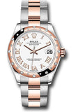 Rolex Steel and Everose Gold Datejust 31 Watch - 24 Diamond Bezel - Rose Index Dial - Oyster Bracelet - 278341RBR wro