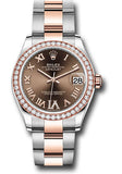 Rolex Steel and Everose Gold Datejust 31 Watch - 46 Diamond Bezel - Chocolate Diamond Roman VI Dial - Oyster Bracelet - 278381RBR chodr6o